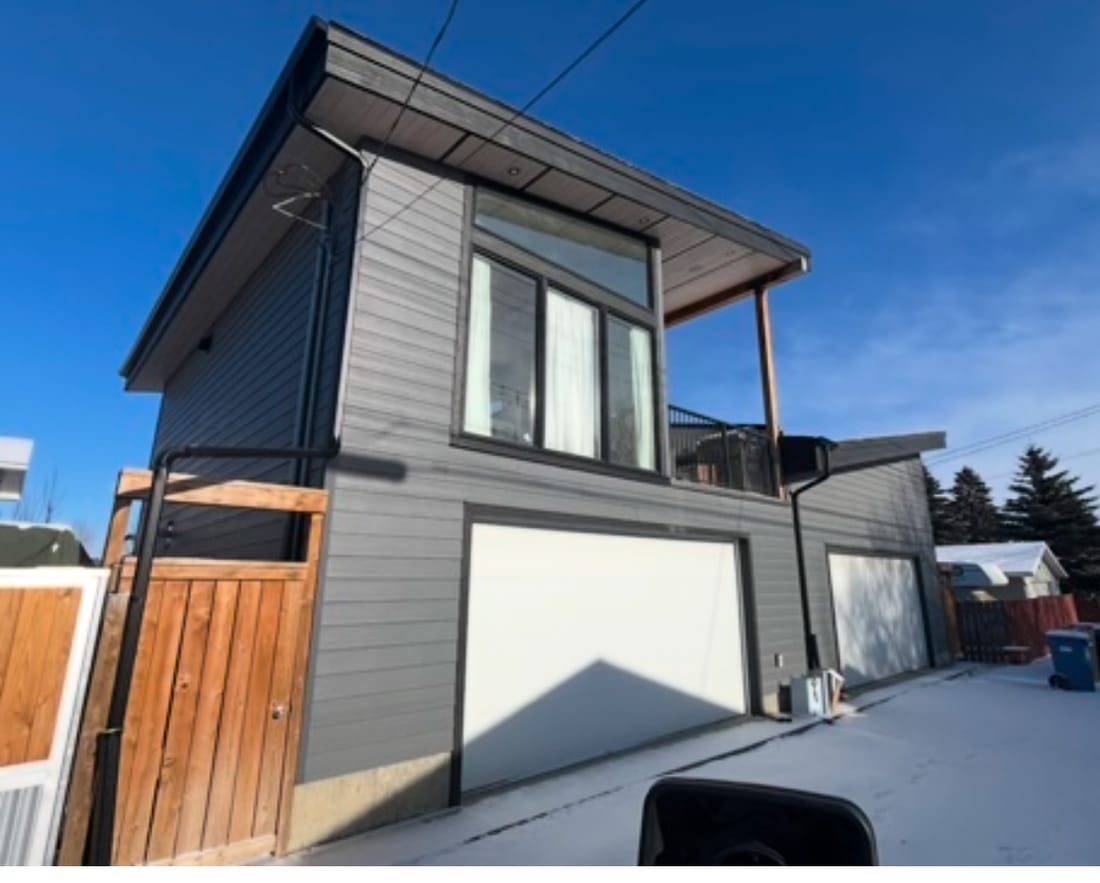 A modern two-storey home exterior in Calgary